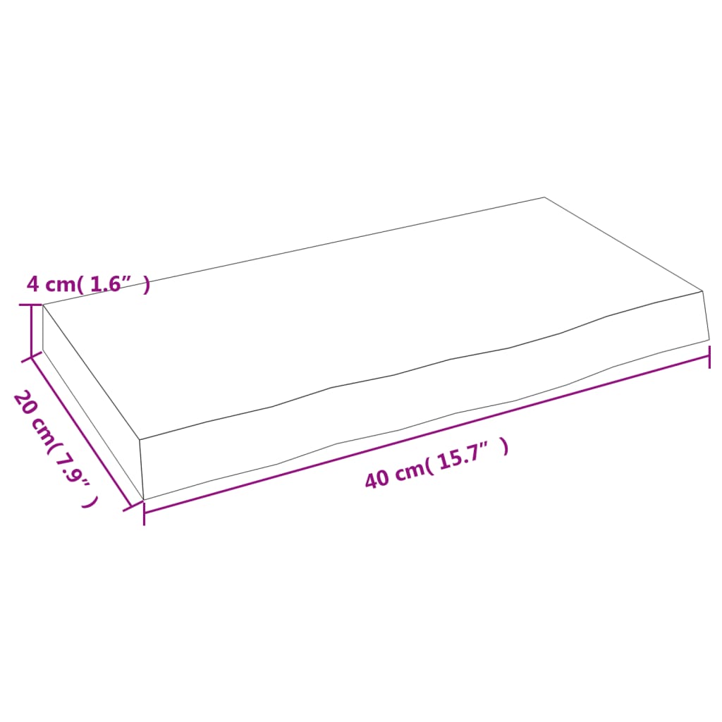 Wall Shelf 40x20x4 cm Untreated Solid Wood Oak