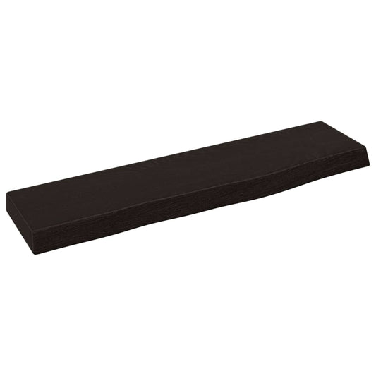 Wall Shelf Dark Brown 40x10x2 cm Treated Solid Wood Oak Wall Shelf Dark Brown 40x10x2 cm Treated Solid Wood Oak
