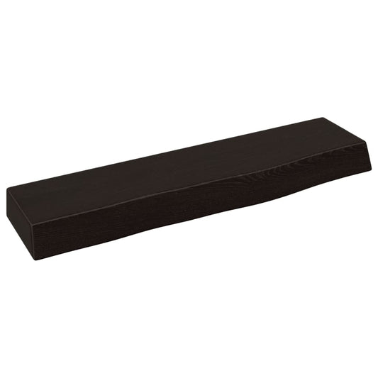 Wall Shelf Dark Brown 40x10x4 cm Treated Solid Wood Oak Wall Shelf Dark Brown 40x10x4 cm Treated Solid Wood Oak