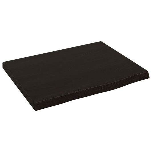 Wall Shelf Dark Brown 40x30x2 cm Treated Solid Wood Oak Wall Shelf Dark Brown 40x30x2 cm Treated Solid Wood Oak