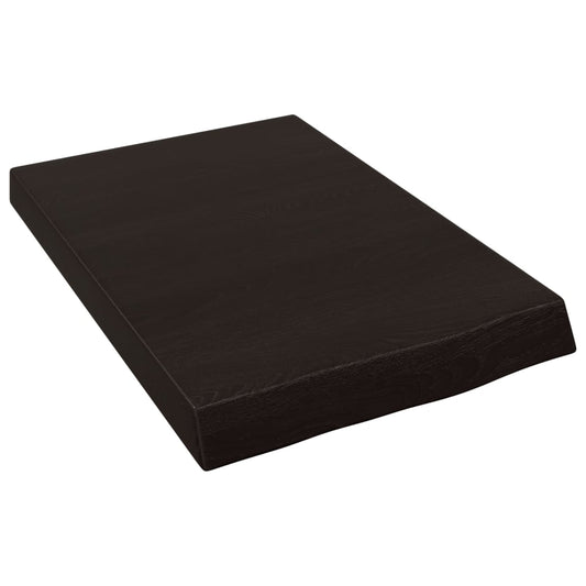 Wall Shelf Dark Brown 40x60x(2-6) cm Treated Solid Wood Oak Wall Shelf Dark Brown 40x60x(2-6) cm Treated Solid Wood Oak