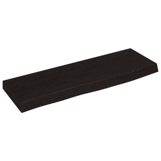 Wall Shelf Dark Brown 60x20x4 cm Treated Solid Wood Oak Wall Shelf Dark Brown 60x20x4 cm Treated Solid Wood Oak