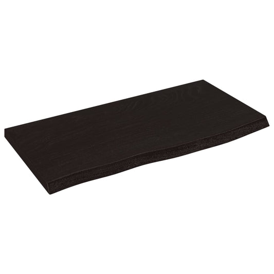 Wall Shelf Dark Brown 60x30x2 cm Treated Solid Wood Oak Wall Shelf Dark Brown 60x30x2 cm Treated Solid Wood Oak