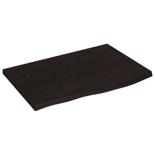 Wall Shelf Dark Brown 60x40x2 cm Treated Solid Wood Oak Wall Shelf Dark Brown 60x40x2 cm Treated Solid Wood Oak