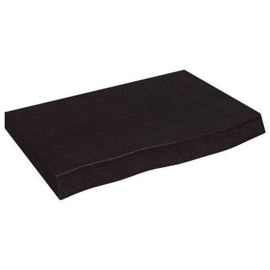 Wall Shelf Dark Brown 60x40x(2-6) cm Treated Solid Wood Oak Wall Shelf Dark Brown 60x40x(2-6) cm Treated Solid Wood Oak