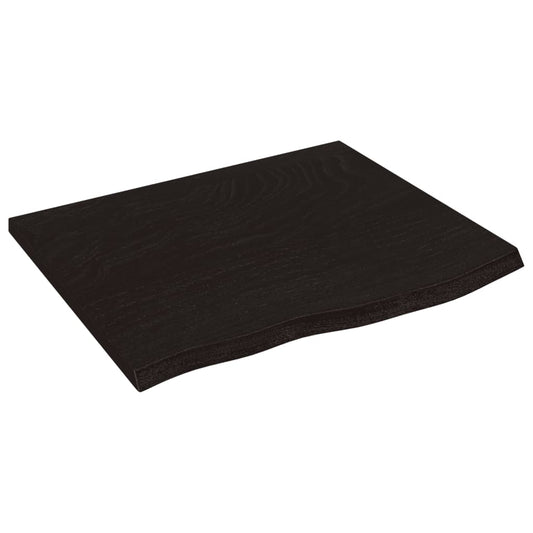 Wall Shelf Dark Brown 60x50x2 cm Treated Solid Wood Oak Wall Shelf Dark Brown 60x50x2 cm Treated Solid Wood Oak