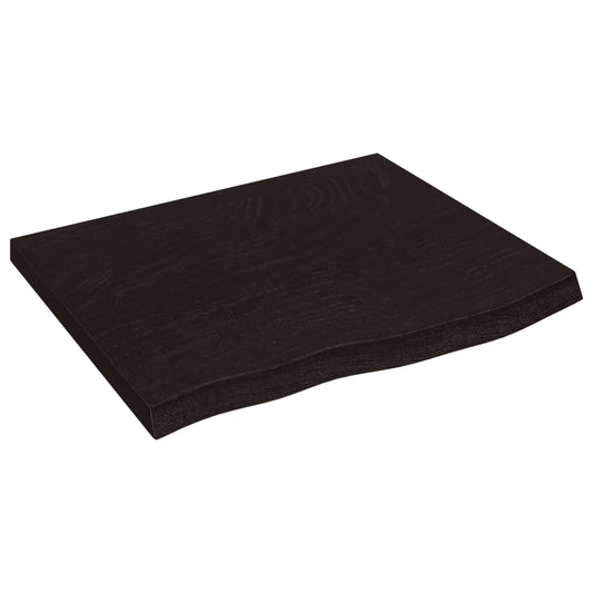 Wall Shelf Dark Brown 60x50x(2-4) cm Treated Solid Wood Oak Wall Shelf Dark Brown 60x50x(2-4) cm Treated Solid Wood Oak