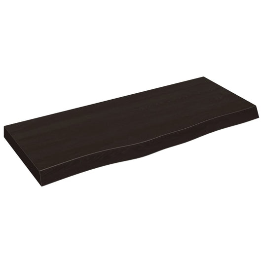 Wall Shelf Dark Brown 100x40x(2-6) cm Treated Solid Wood Oak Wall Shelf Dark Brown 100x40x(2-6) cm Treated Solid Wood Oak