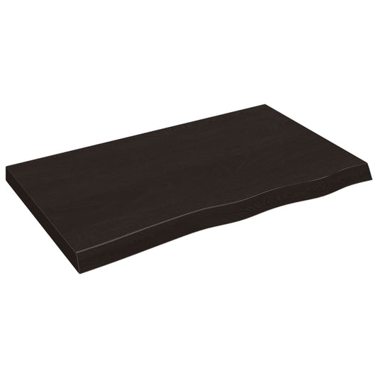 Wall Shelf Dark Brown 100x60x(2-6) cm Treated Solid Wood Oak Wall Shelf Dark Brown 100x60x(2-6) cm Treated Solid Wood Oak