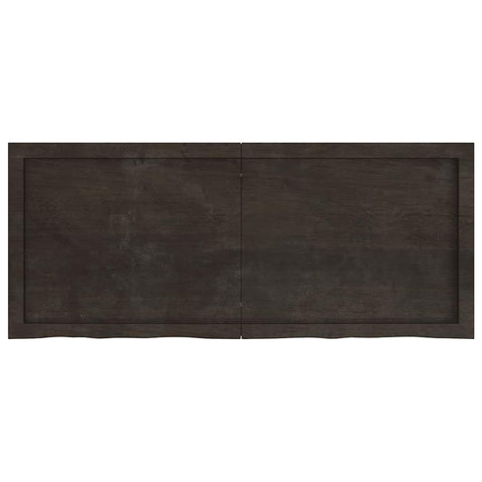 Wall Shelf Dark Brown 120x50x(2-4) cm Treated Solid Wood Oak Wall Shelf Dark Brown 120x50x(2-4) cm Treated Solid Wood Oak