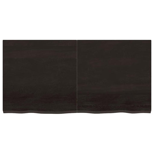 Wall Shelf Dark Brown 120x60x(2-4) cm Treated Solid Wood Oak Wall Shelf Dark Brown 120x60x(2-4) cm Treated Solid Wood Oak