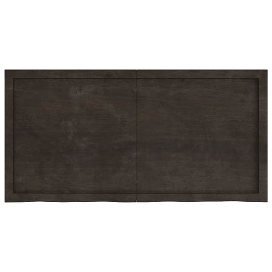 Wall Shelf Dark Brown 120x60x(2-4) cm Treated Solid Wood Oak Wall Shelf Dark Brown 120x60x(2-4) cm Treated Solid Wood Oak