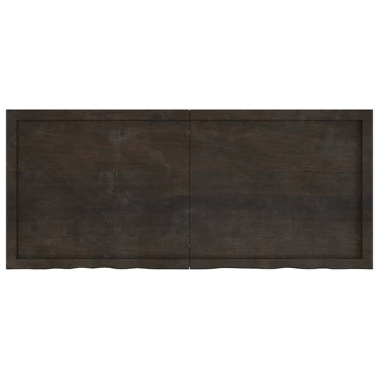 Wall Shelf Dark Brown 140x60x(2-4) cm Treated Solid Wood Oak Wall Shelf Dark Brown 140x60x(2-4) cm Treated Solid Wood Oak