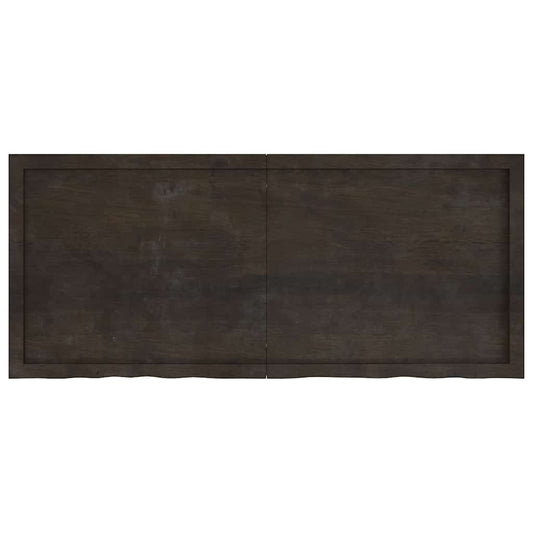 Wall Shelf Dark Brown 140x60x(2-6) cm Treated Solid Wood Oak Wall Shelf Dark Brown 140x60x(2-6) cm Treated Solid Wood Oak