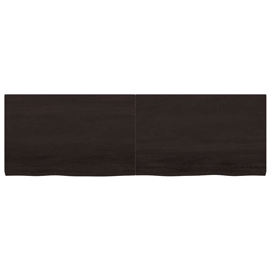 Wall Shelf Dark Brown 160x50x(2-4) cm Treated Solid Wood Oak Wall Shelf Dark Brown 160x50x(2-4) cm Treated Solid Wood Oak