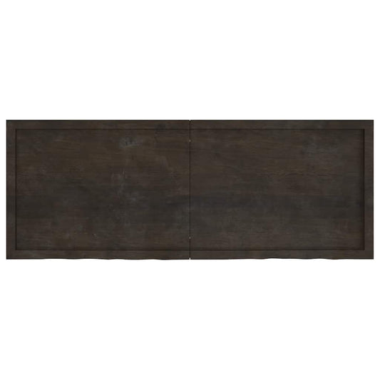 Wall Shelf Dark Brown 160x60x(2-4) cm Treated Solid Wood Oak Wall Shelf Dark Brown 160x60x(2-4) cm Treated Solid Wood Oak