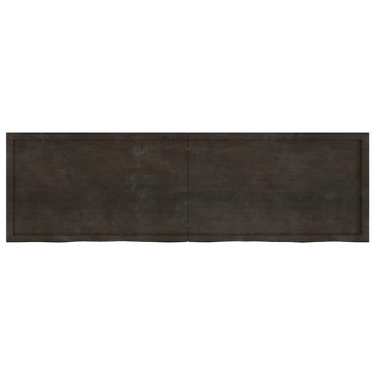 Wall Shelf Dark Brown 200x60x(2-6) cm Treated Solid Wood Oak Wall Shelf Dark Brown 200x60x(2-6) cm Treated Solid Wood Oak