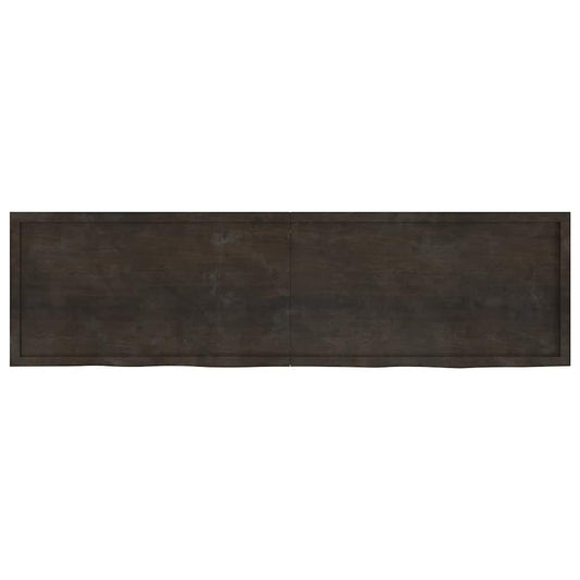 Wall Shelf Dark Brown 220x60x(2-4) cm Treated Solid Wood Oak Wall Shelf Dark Brown 220x60x(2-4) cm Treated Solid Wood Oak