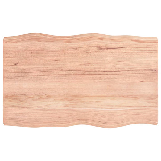 Table Top Light Brown 80x50x(2-6) cm Treated Solid Wood Live Edge Table Top Light Brown 80x50x(2-6) cm Treated Solid Wood Live Edge