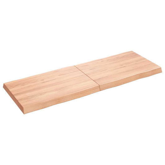 Table Top Light Brown 140x50x(2-6)cm Treated Solid Wood Live Edge Table Top Light Brown 140x50x(2-6)cm Treated Solid Wood Live Edge