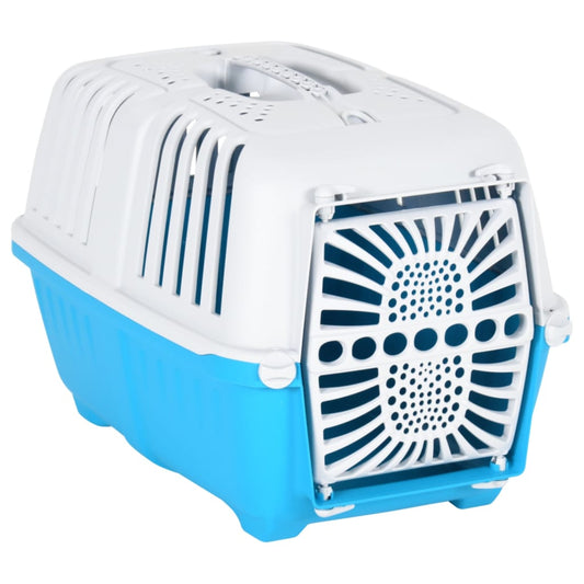 Pet Carrier White and Blue 48x31.5x33cm Polypropylene Pet Carrier White and Blue 48x31.5x33cm Polypropylene