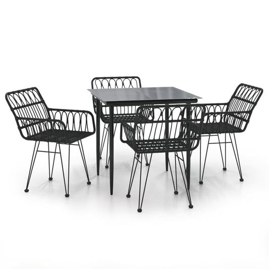 Garden Dining Set | Black | Poly Rattan | Standard | Durable Garden Dining Set | Black | Poly Rattan | Standard | Durable