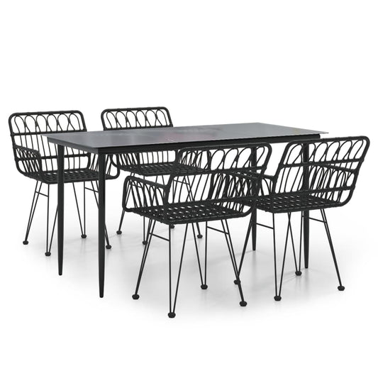 Garden Dining Set | Black | Powder-coated steel | Medium | Durable Garden Dining Set | Black | Powder-coated steel | Medium | Durable