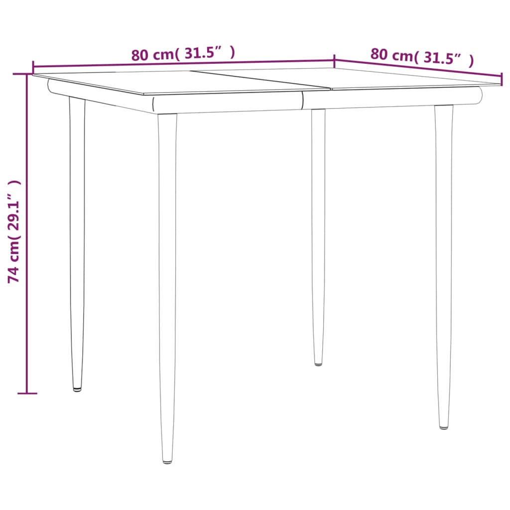 5 Piece Garden Dining Set Poly Rattan