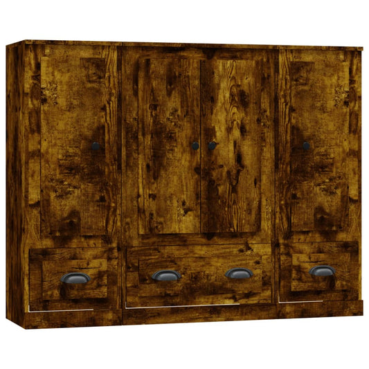 Highboards 3 pcs Smoked Oak Engineered Wood Highboards 3 pcs Smoked Oak Engineered Wood