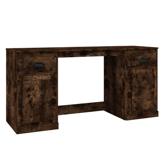 Desk with Cabinet Smoked Oak Engineered Wood Desk with Cabinet Smoked Oak Engineered Wood