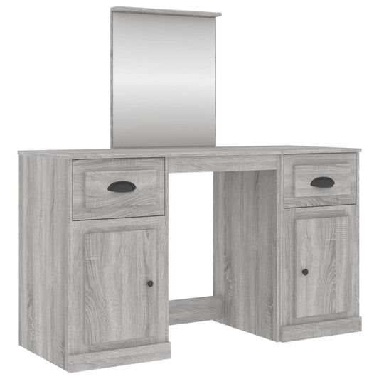 Dressing Table with Mirror Grey Sonoma 130x50x132.5 cm Dressing Table with Mirror Grey Sonoma 130x50x132.5 cm