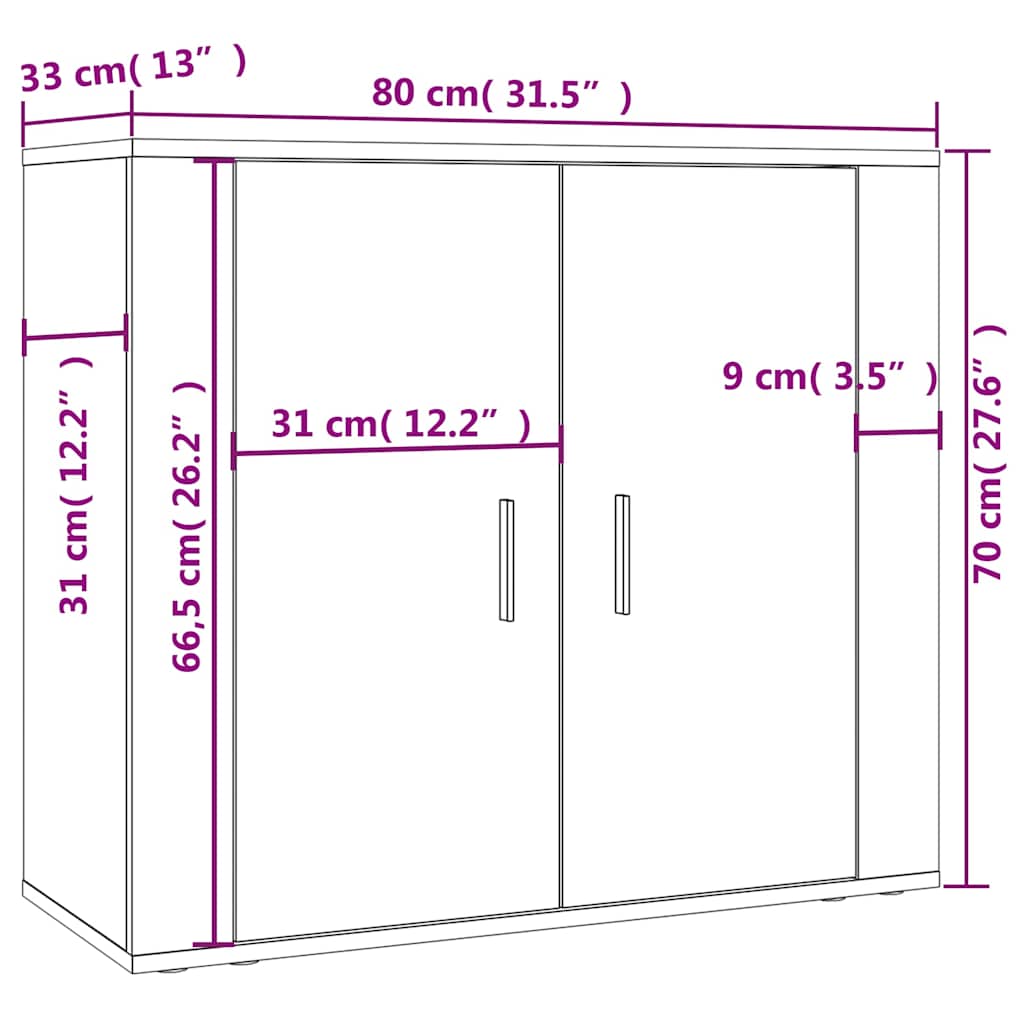 Highboard White Engineered Wood