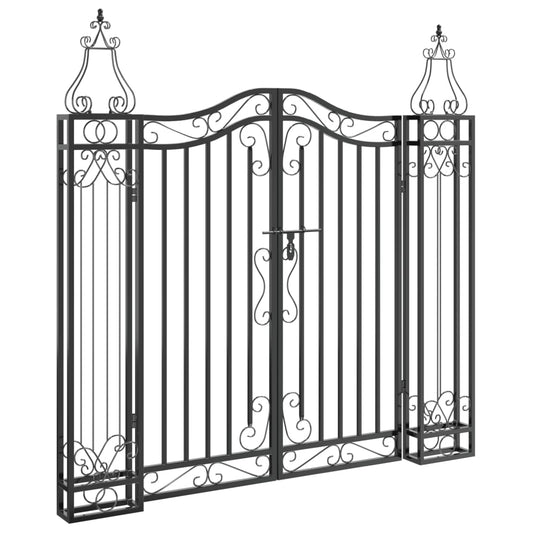 Garden Gate Black 121x8x120 cm Wrought Iron Garden Gate Black 121x8x120 cm Wrought Iron