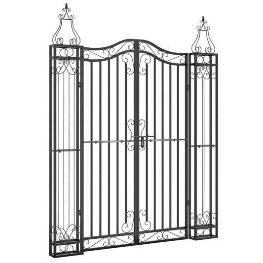 Garden Gate Black 121x8x150 cm Wrought Iron Garden Gate Black 121x8x150 cm Wrought Iron