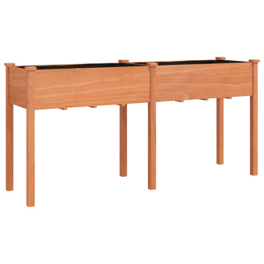 Planter with Liner Brown 161x45x76 cm Solid Wood Fir Planter with Liner Brown 161x45x76 cm Solid Wood Fir