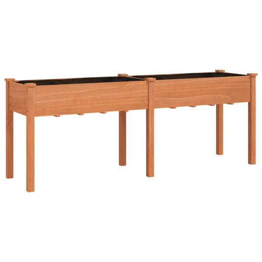 Planter with Liner Brown 203x53x76 cm Solid Wood Fir Planter with Liner Brown 203x53x76 cm Solid Wood Fir