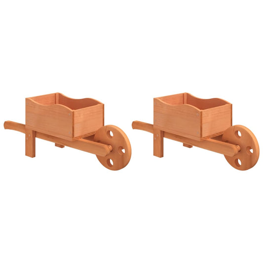 Wheelbarrow Planters 2 pcs 47x15x19 cm Solid Wood Fir Wheelbarrow Planters 2 pcs 47x15x19 cm Solid Wood Fir