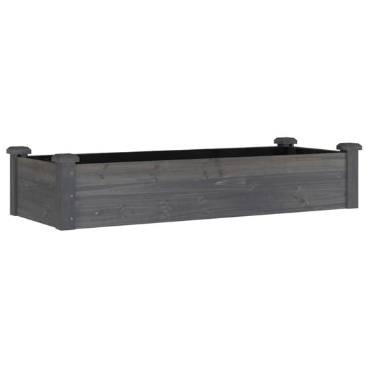 Garden Raised Bed with Liner Grey 120x45x25 cm Solid Wood Fir Garden Raised Bed with Liner Grey 120x45x25 cm Solid Wood Fir
