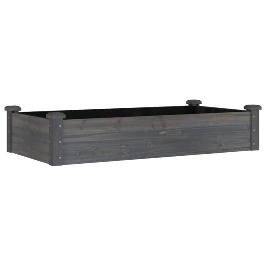 Garden Raised Bed with Liner Grey 120x60x25 cm Solid Wood Fir Garden Raised Bed with Liner Grey 120x60x25 cm Solid Wood Fir