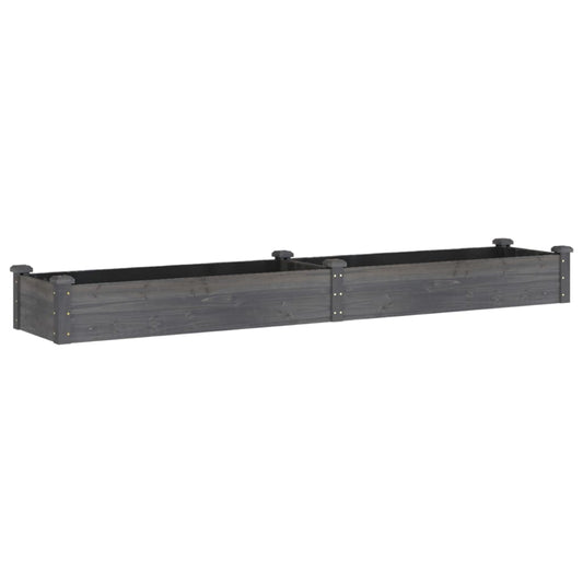 Garden Raised Bed with Liner Grey 240x45x25 cm Solid Wood Fir Garden Raised Bed with Liner Grey 240x45x25 cm Solid Wood Fir