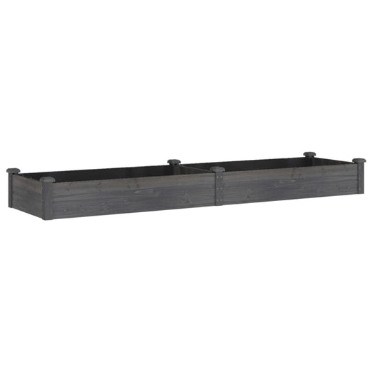 Garden Raised Bed with Liner Grey 240x60x25 cm Solid Wood Fir Garden Raised Bed with Liner Grey 240x60x25 cm Solid Wood Fir