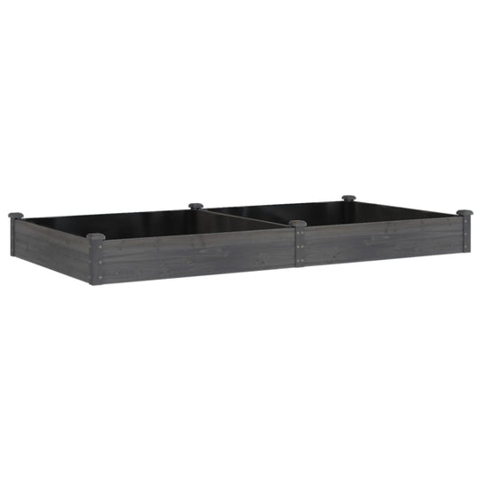 Garden Raised Bed with Liner Grey 240x120x25 cm Solid Wood Fir Garden Raised Bed with Liner Grey 240x120x25 cm Solid Wood Fir