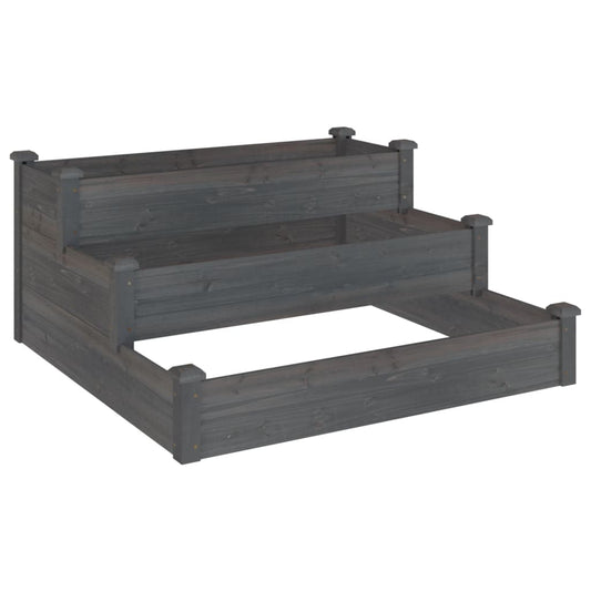 Garden Raised Bed Grey 120x120x56 cm Solid Wood Fir Garden Raised Bed Grey 120x120x56 cm Solid Wood Fir