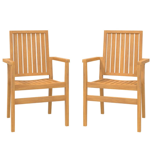 Stackable Garden Chairs 2 pcs 56.5x57.5x91 cm Solid Wood Teak Stackable Garden Chairs 2 pcs 56.5x57.5x91 cm Solid Wood Teak