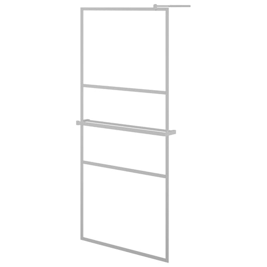 Walk-in Shower Wall with Shelf Chrome 80x195 cm ESG Glass&Aluminium Walk-in Shower Wall with Shelf Chrome 80x195 cm ESG Glass&Aluminium
