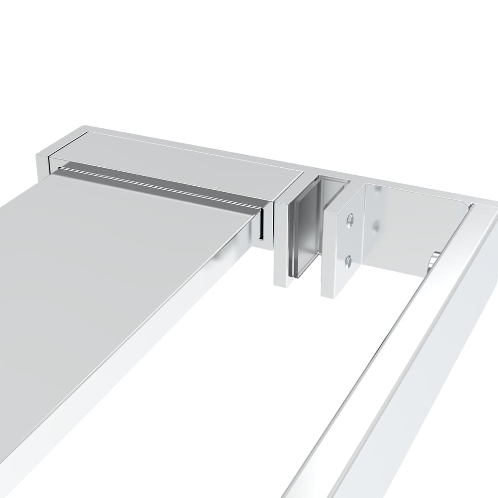 Walk-in Shower Wall with Shelf Chrome 80x195 cm