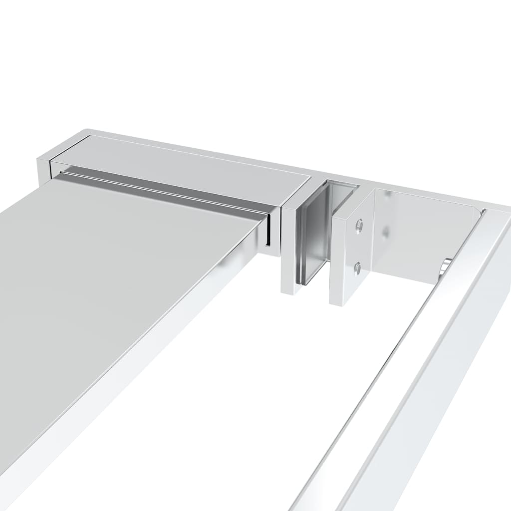 Walk-in Shower Wall with Shelf Chrome 90x195 cm