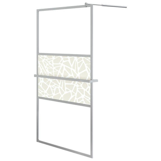 Walk-in Shower Wall with Shelf Chrome 115x195 cm ESG Glass&Aluminium Walk-in Shower Wall with Shelf Chrome 115x195 cm ESG Glass&Aluminium