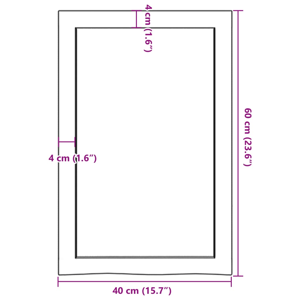 Bathroom Countertop 40x60x(2-4) cm Untreated Solid Wood