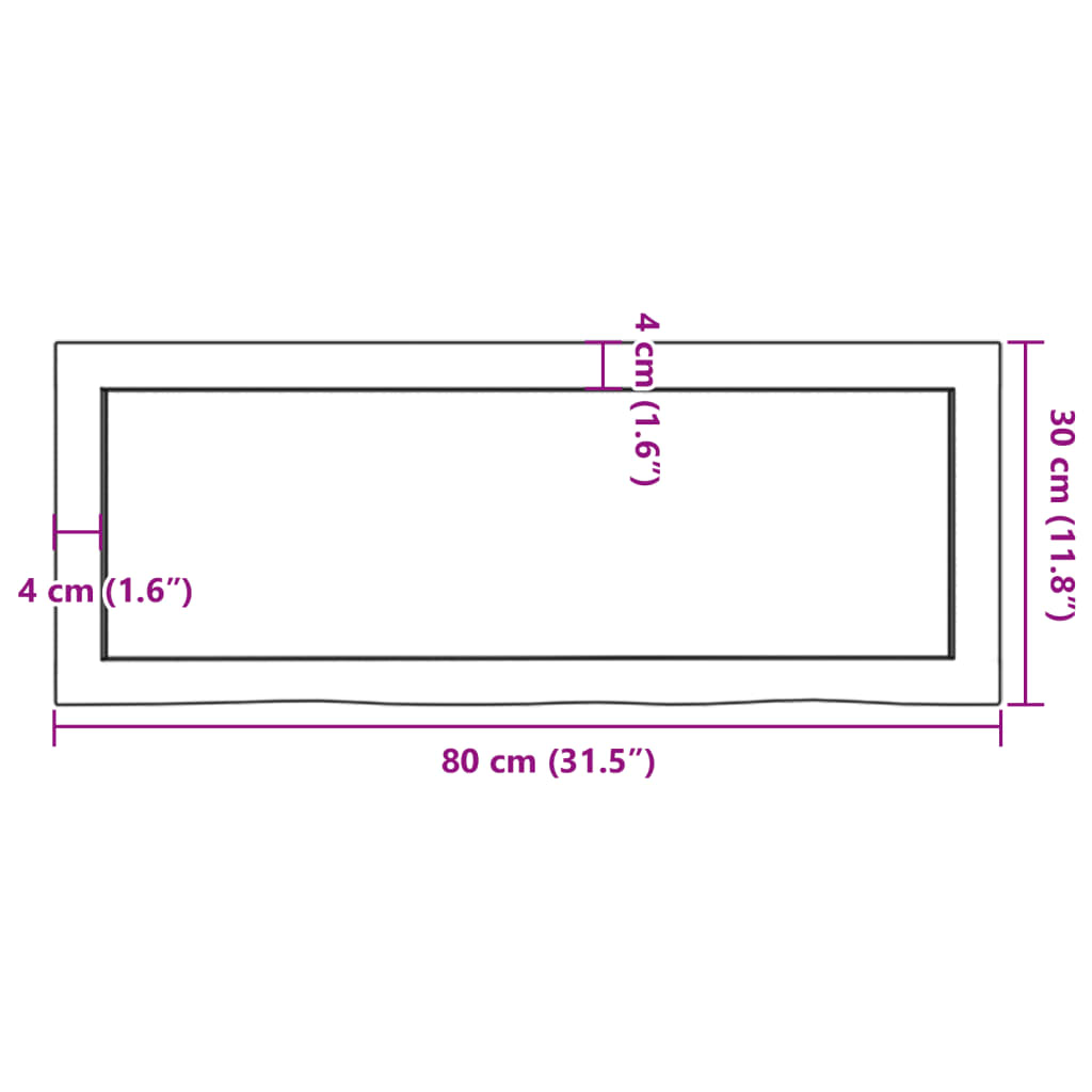 Bathroom Countertop Light Brown 80x30x(2-4) cm Solid Wood